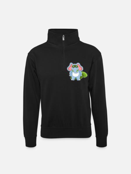 Elephant Superhero Cloak - Unisex sweater with zip collar - black