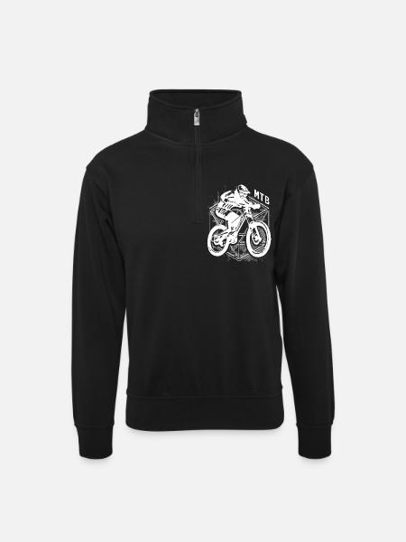 VTT - VTT - VTT - Descente - Sweat col montant zippé unisexe - noir