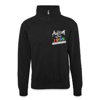 1998 - Unisex sweater with zip collar - black - Front