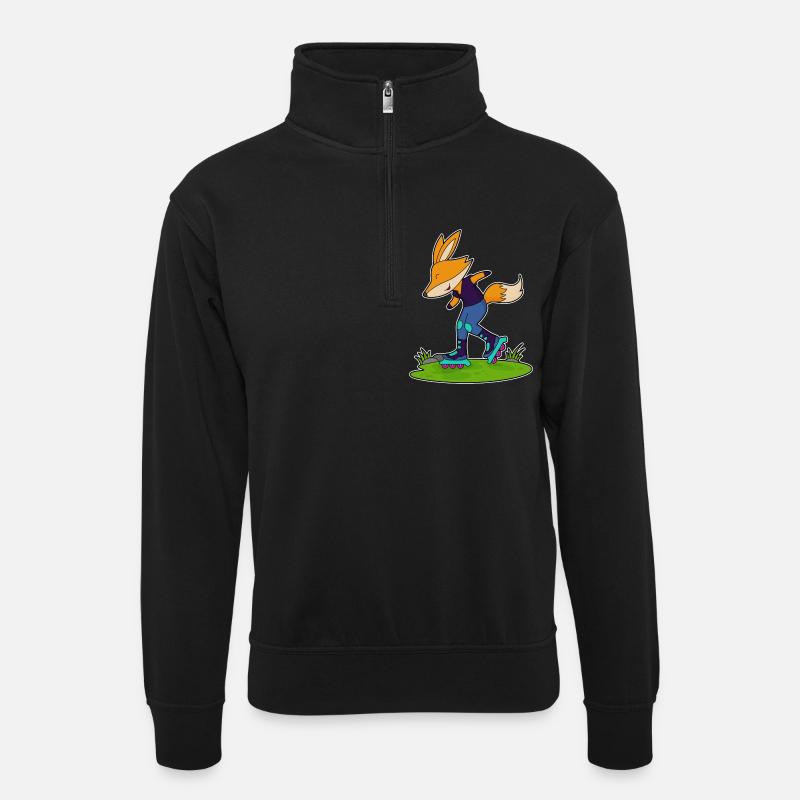 Fuchs Inline skating Inline skates - Unisex Pullover mit Zip-Kragen - Schwarz