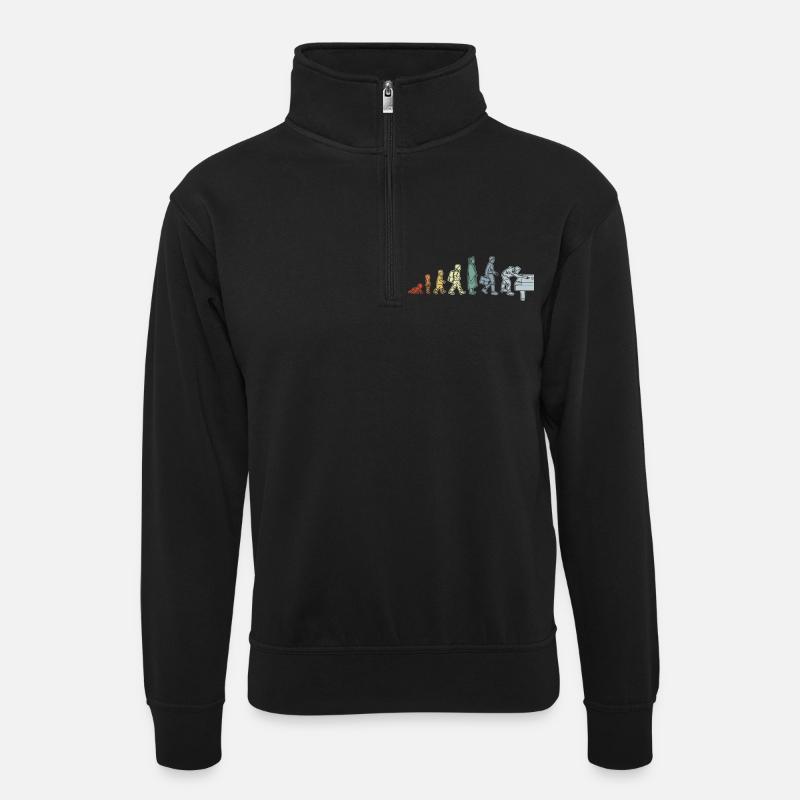 Pool Evolution - Unisex sweater with zip collar - black