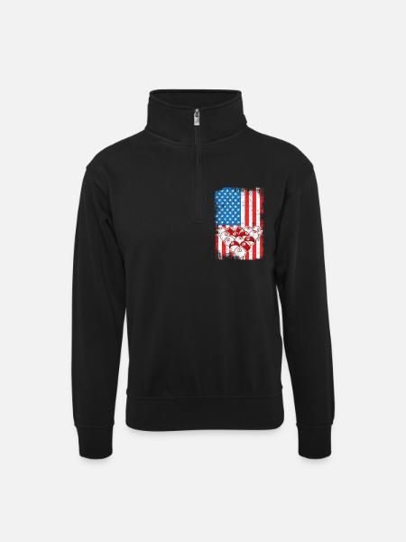 4 July Billiards - Unisex sweater with zip collar - black
