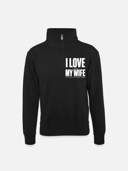 Ping-pong - Sweat col montant zippé unisexe - noir