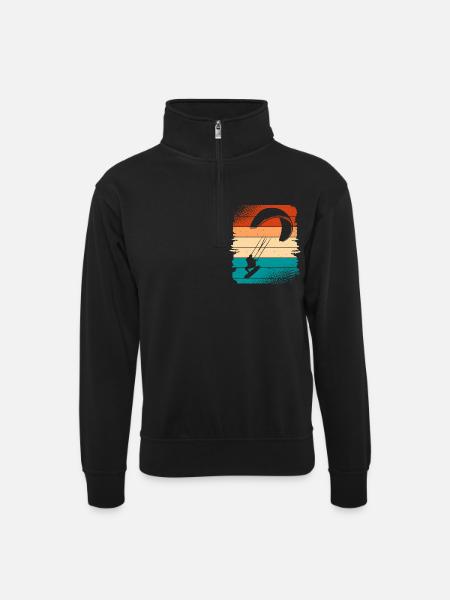 Kitesurfer Kitesurf Kitesurf - Sweat col montant zippé unisexe - noir