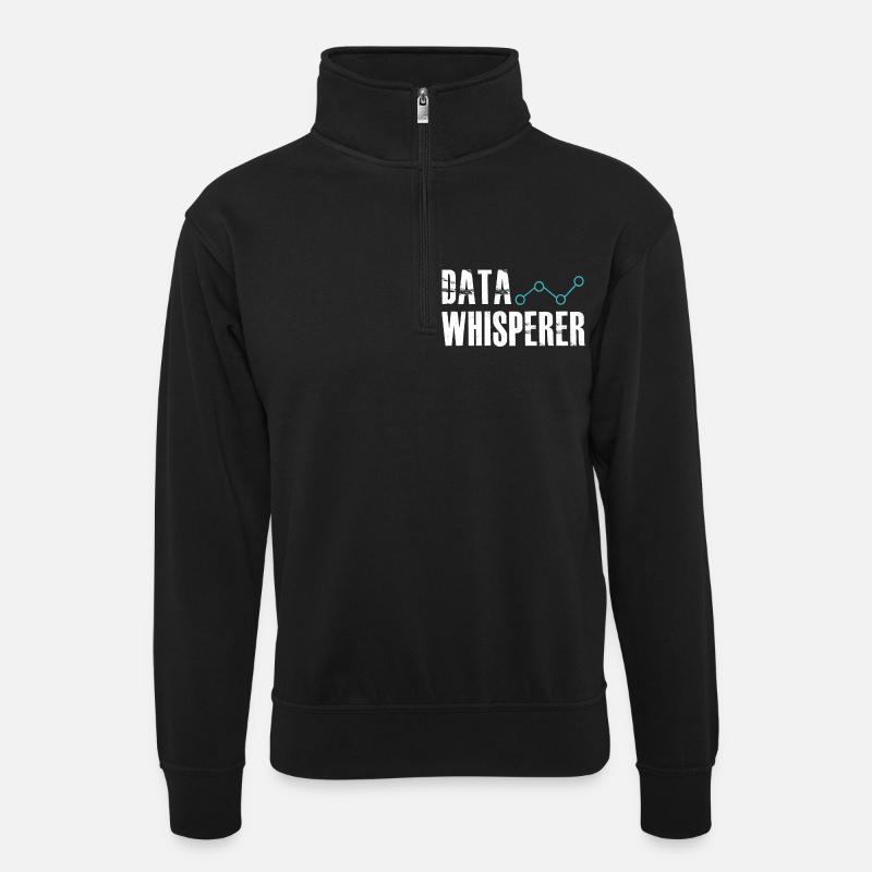 Datenflüsterer, wissenschaftlicher Analyst, Softwareentwickler - Unisex Pullover mit Zip-Kragen - Schwarz