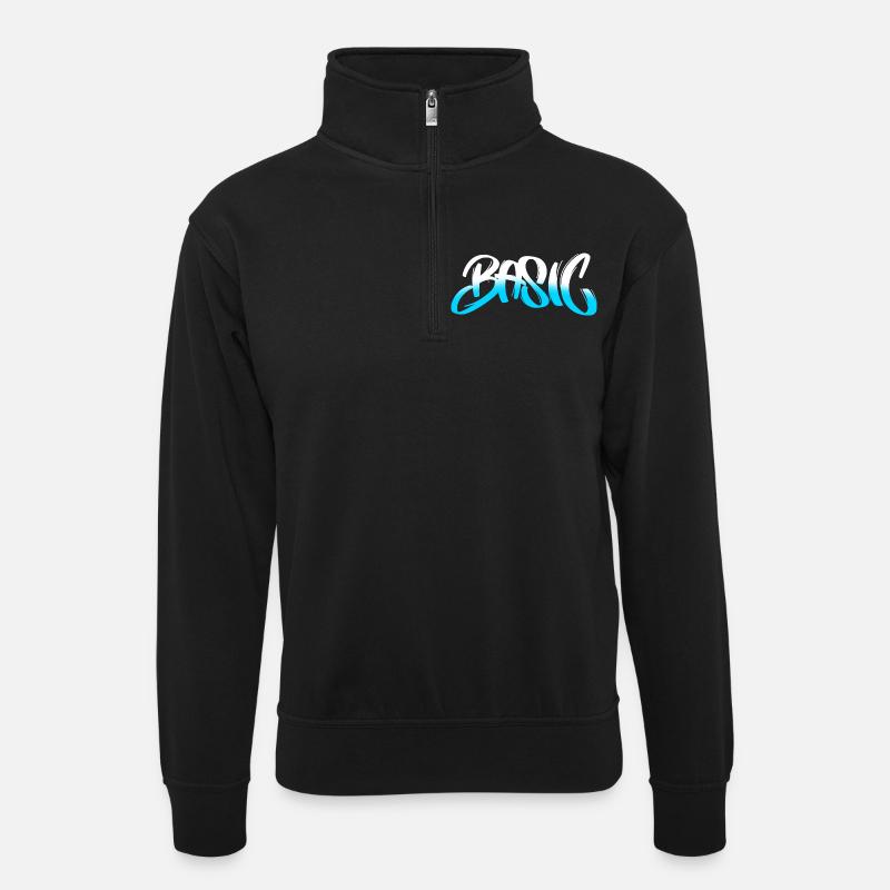 BASIC Graffiti Gradient - Unisex Pullover mit Zip-Kragen - Schwarz