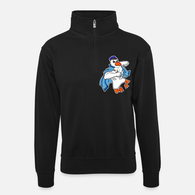 Seagull Captain Faust - Unisex sweater with zip collar - black