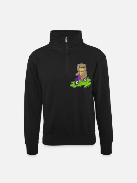 Vélo d’ours - Sweat col montant zippé unisexe - noir