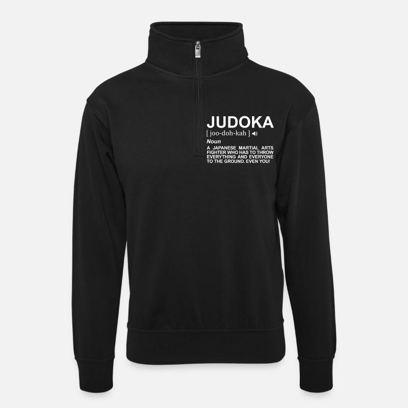 Signification du judoka - Sweat col montant zippé unisexe - noir