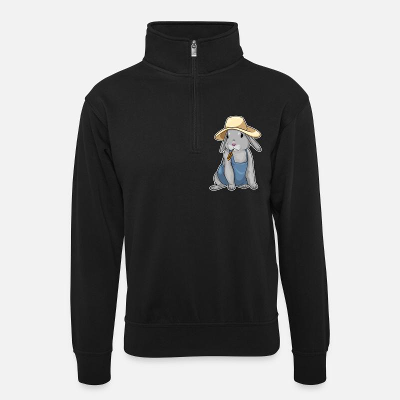 Blé éleveur de lapins - Sweat col montant zippé unisexe - noir
