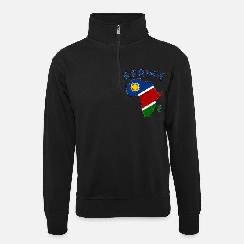 Namibia Landkarte Afrika - Unisex Pullover mit Zip-Kragen - Schwarz