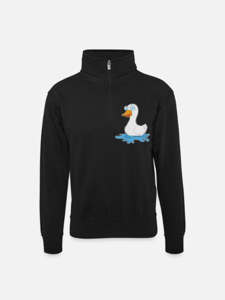 Lunettes de canard - Sweat col montant zippé unisexe - noir