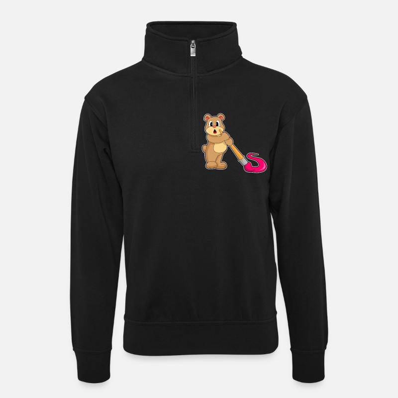 Pinceau d’ours - Sweat col montant zippé unisexe - noir