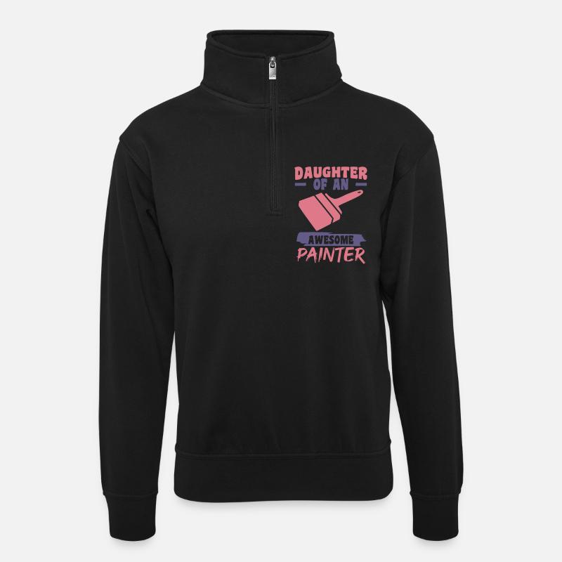 Fille de peintre - Sweat col montant zippé unisexe - noir