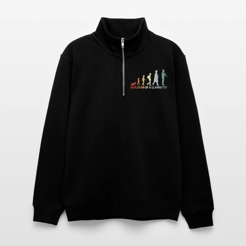 Klarinette Evolution Unisex Pullover mit Zip-Kragen