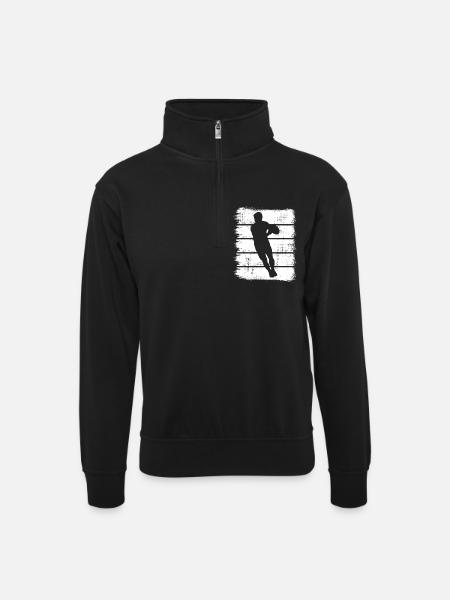 Rugby Sketch - Unisex sweater with zip collar - black