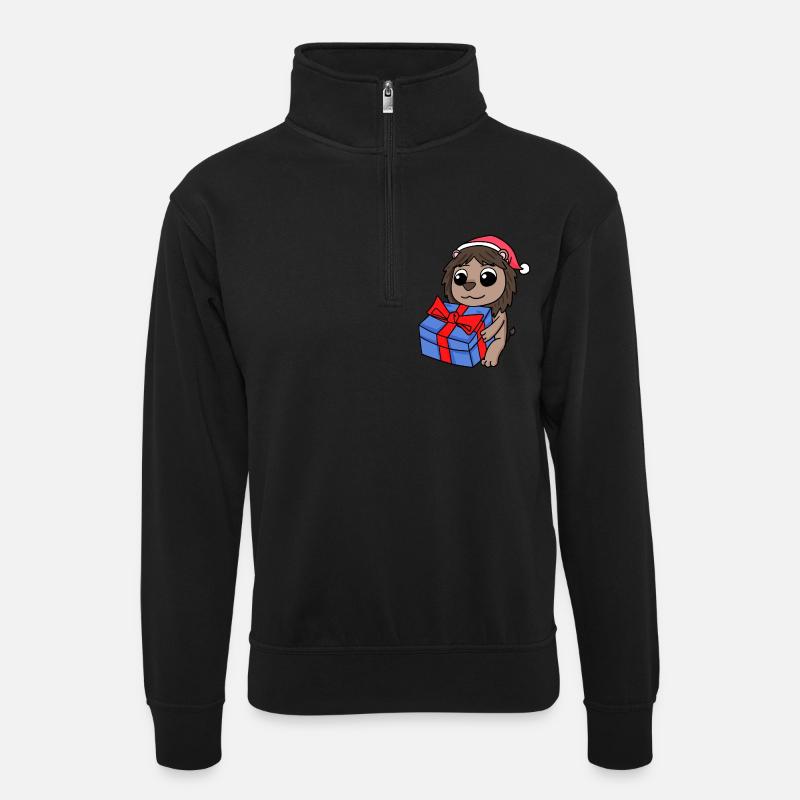 Noël Lion - Sweat col montant zippé unisexe - noir