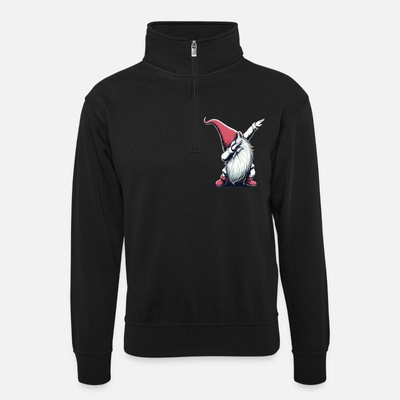 Dabbing Gnome Dab Père Noël - Sweat col montant zippé unisexe - noir
