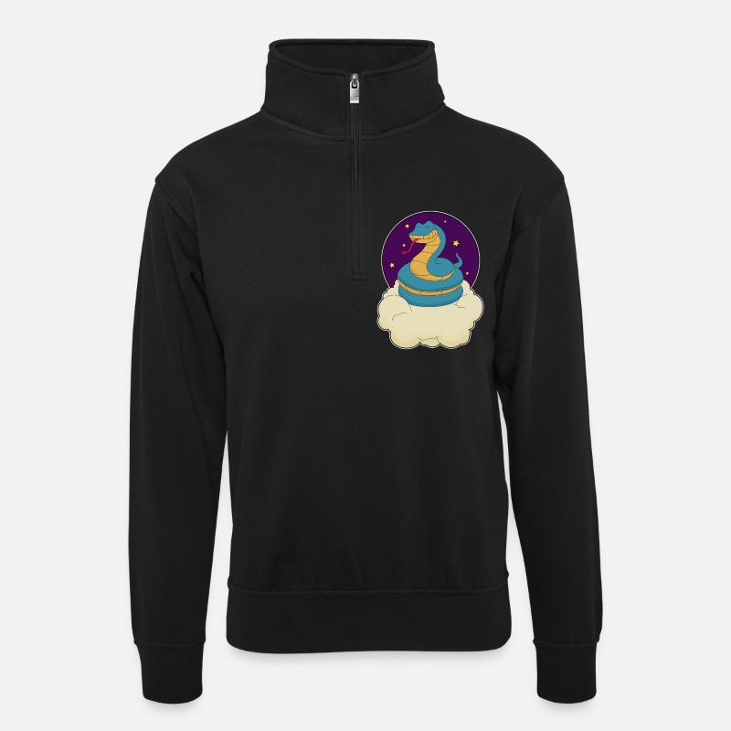 Snake Clouds - Unisex sweater with zip collar - black