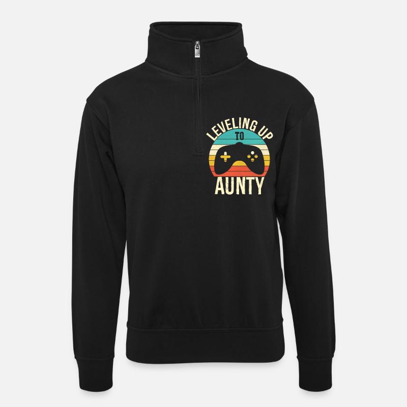 Leveling up to aunty - Sweat col montant zippé unisexe - noir