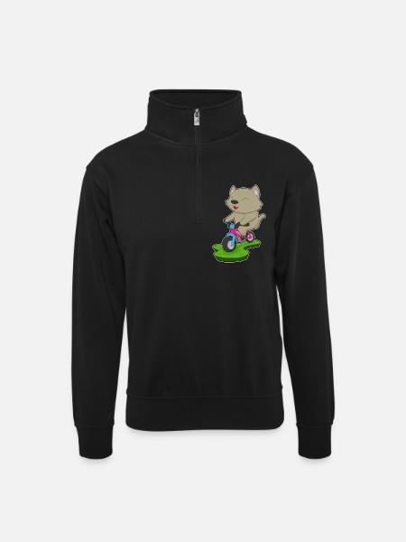 Vélo de chat - Sweat col montant zippé unisexe - noir