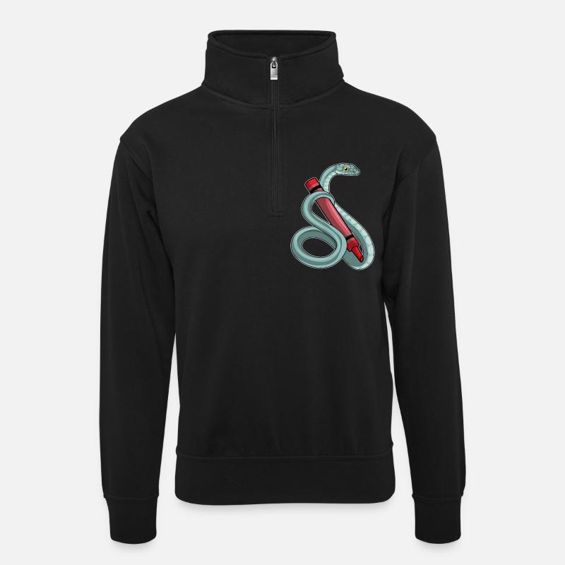 École de crayon Snake Student - Sweat col montant zippé unisexe - noir