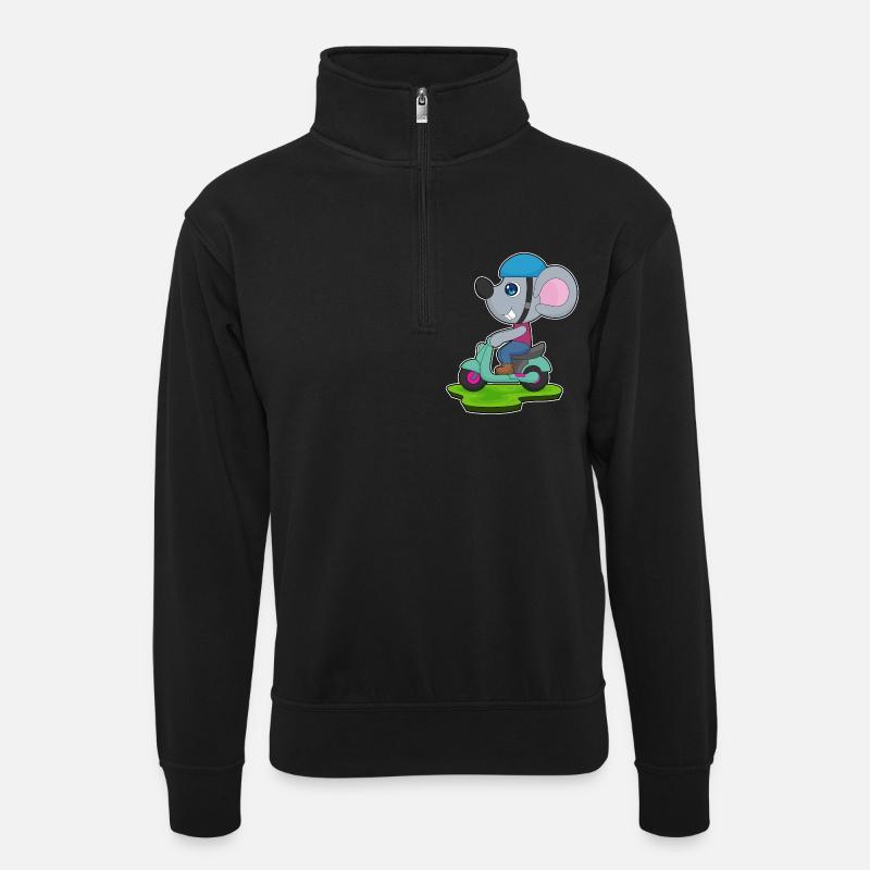 Souris Moto - Sweat col montant zippé unisexe - noir