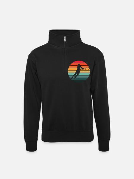 Tennis - Unisex sweater with zip collar - black