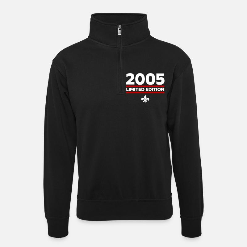 2005 Limited Edition - Unisex Pullover mit Zip-Kragen - Schwarz