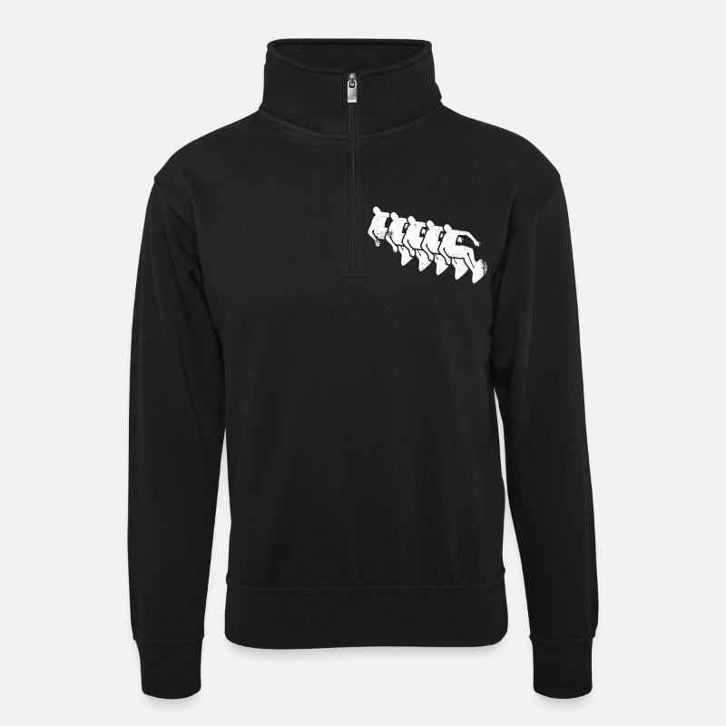 Wave Rider Drawing - Unisex sweater with zip collar - black