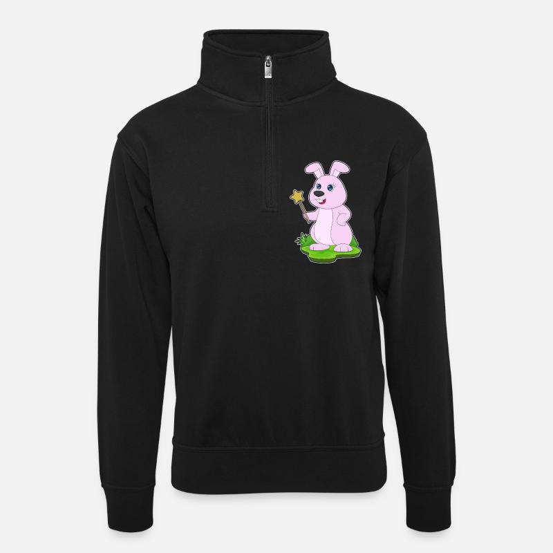 Baguette de sorcier lapin - Sweat col montant zippé unisexe - noir