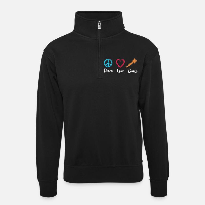 Fléchettes d’amour de paix - Sweat col montant zippé unisexe - noir