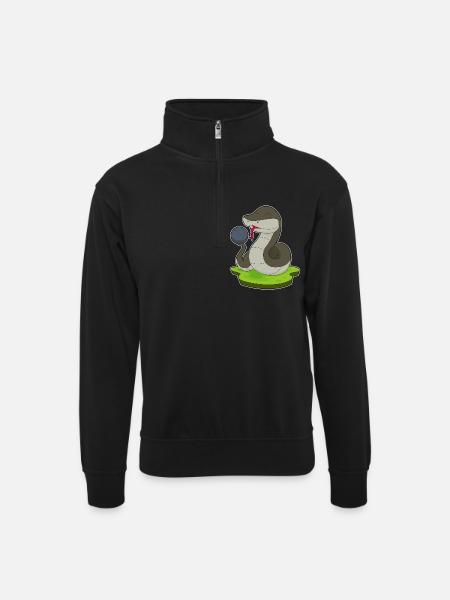 Snake Bowling Bowling Ball - Unisex sweater with zip collar - black
