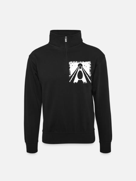 Bowling Pin Graphic - Unisex sweater with zip collar - black