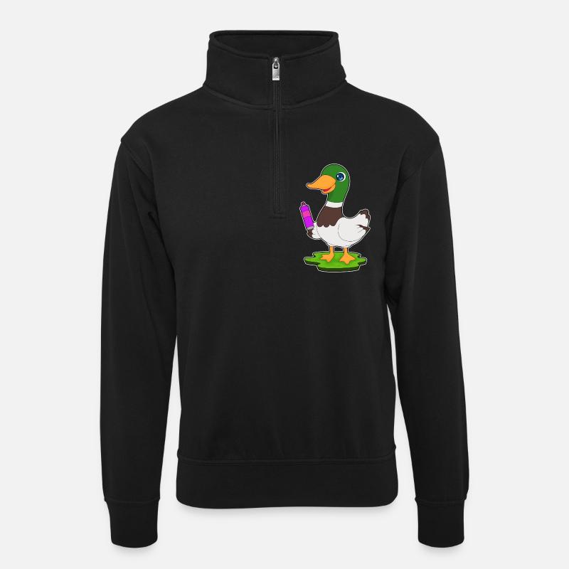 Duck Sprayer Spray Can - Unisex sweater with zip collar - black