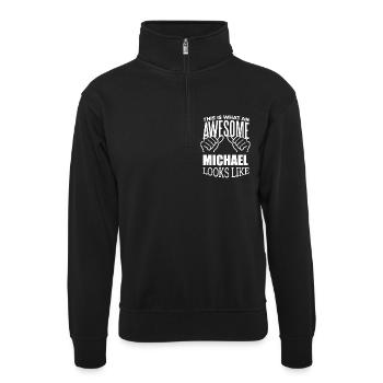 Michel - Sweat col montant zippé unisexe - noir - Devant