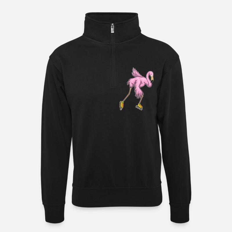 Flamingo Inline skating Inline skates - Unisex sweater with zip collar - black