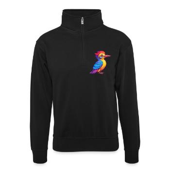 Pic Personnage De Dessin Animé Kawaii Coloré - Sweat col montant zippé unisexe - noir - Devant
