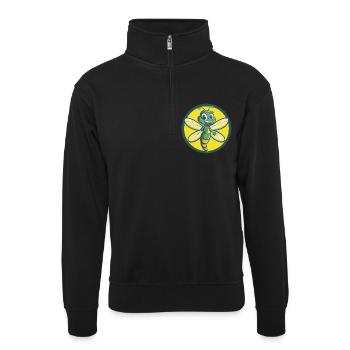 Libelle Niedliche Kawaii Cartoon Clipart Haustier Tier - Unisex Pullover mit Zip-Kragen - Schwarz - Vorne