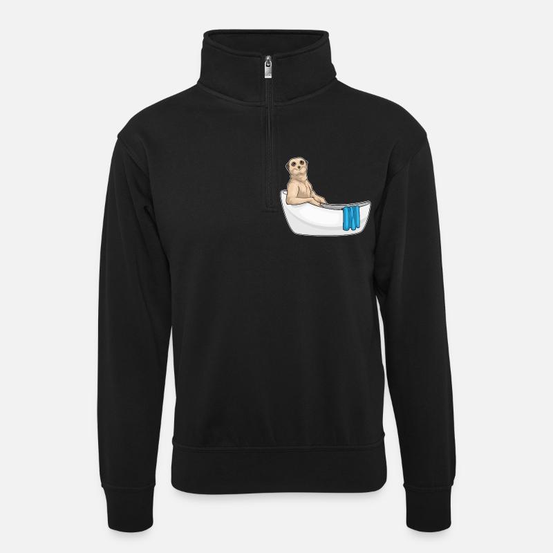 Baignoire Meerkat - Sweat col montant zippé unisexe - noir