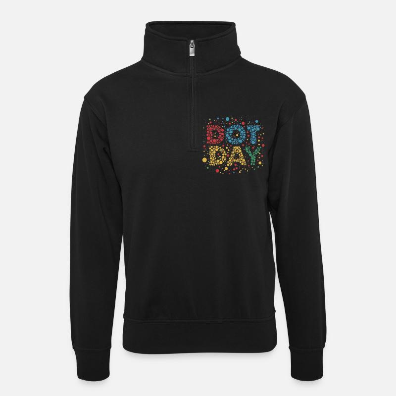JOURNÉE DU POINT DE VUE - Sweat col montant zippé unisexe - noir