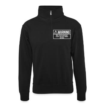 Gecko - Unisex Pullover mit Zip-Kragen - Schwarz - Vorne
