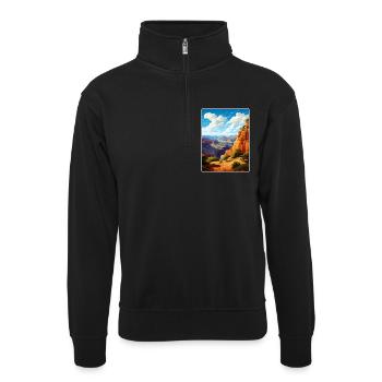 Grand Canyon Nationalpark Arizona Reiseposter - Unisex Pullover mit Zip-Kragen - Schwarz - Vorne