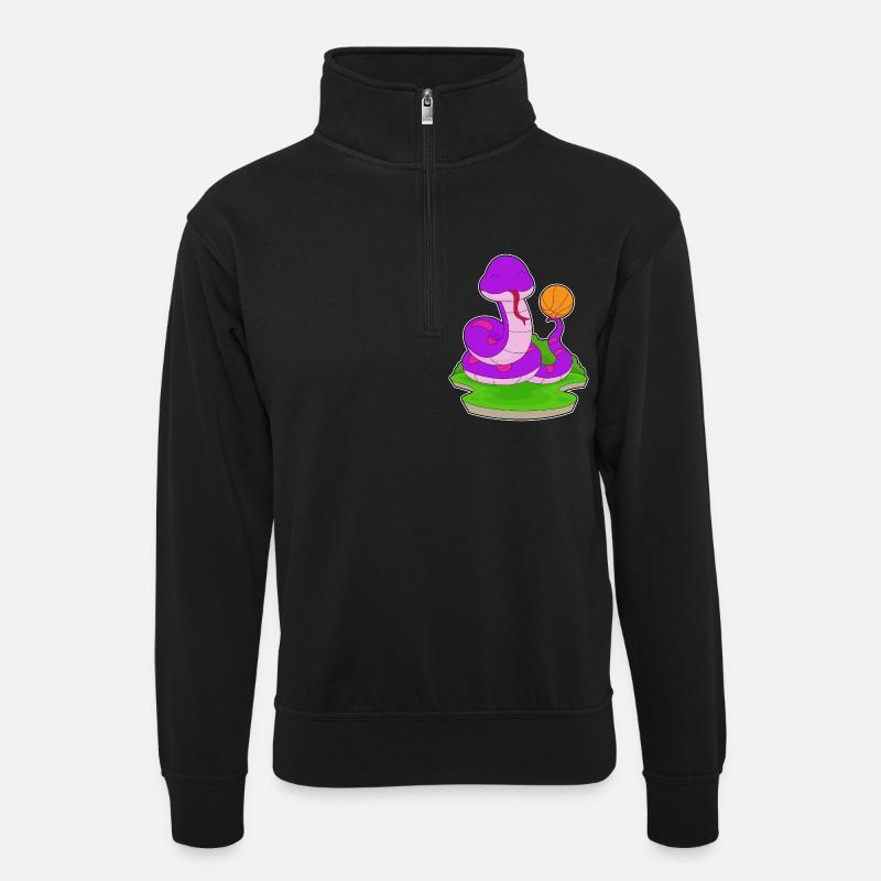 Serpent Basketteur Basketteur - Sweat col montant zippé unisexe - noir