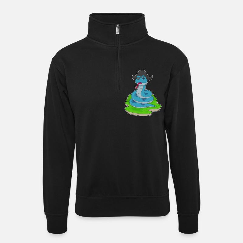 Serpent Pirate Chapeau de Pirate - Sweat col montant zippé unisexe - noir