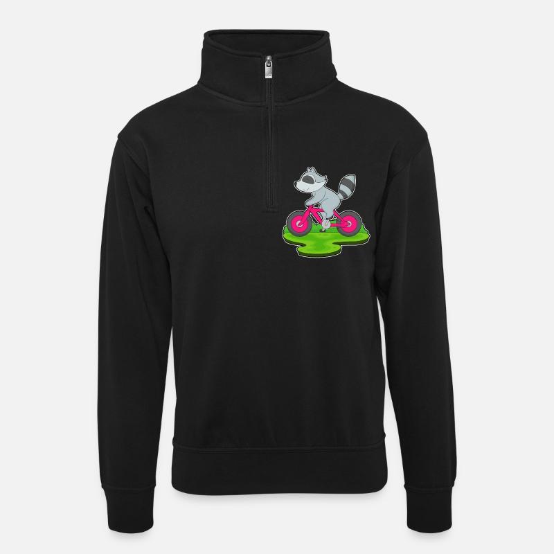 Vélo raton laveur - Sweat col montant zippé unisexe - noir