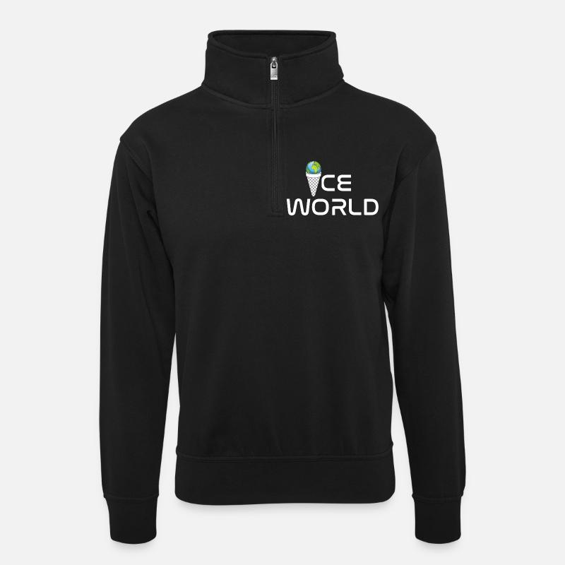 Monde de glace - Sweat col montant zippé unisexe - noir