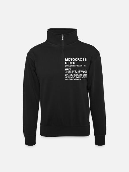 Motocross rider definition - Unisex sweater with zip collar - black