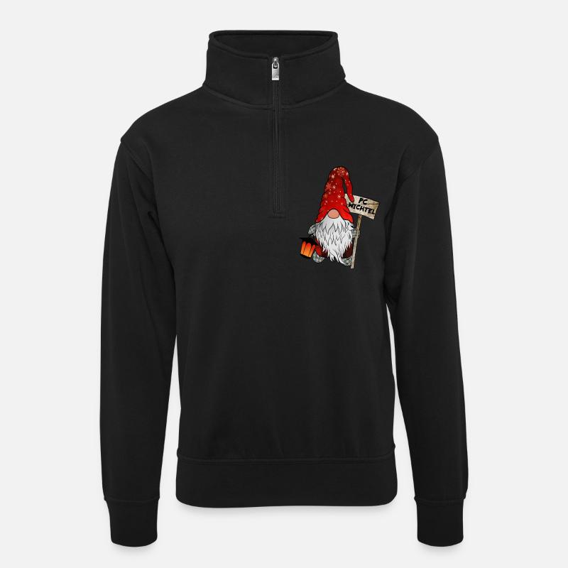 Gnome de Noël PC Gnome - Sweat col montant zippé unisexe - noir