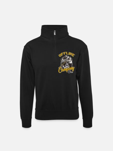 Outdoor - Unisex Pullover mit Zip-Kragen - Schwarz